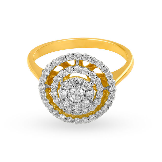 Spangled 18 Karat White And Rose Gold And Diamond Cluster Ring,,hi-res image number null