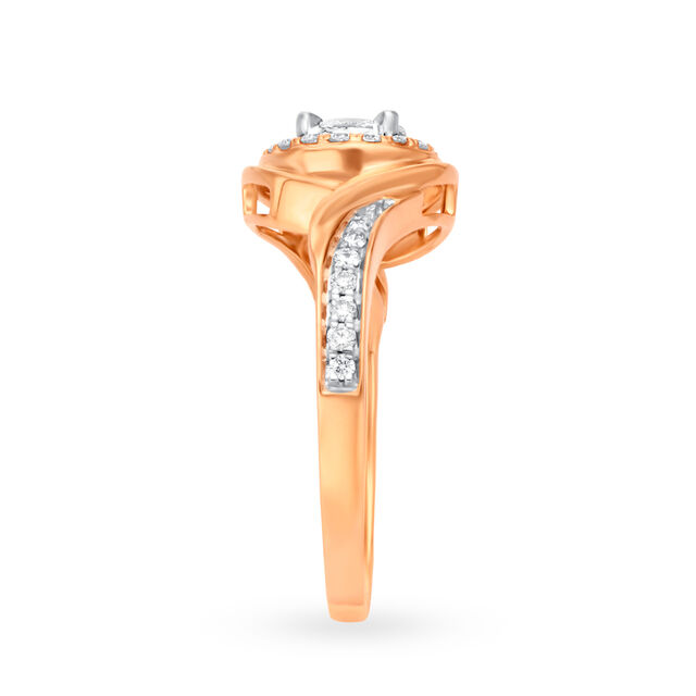 Sophisticated 18 Karat Rose Gold And Diamond Cluster Ring,,hi-res image number null