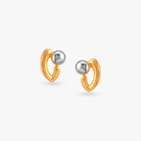 Cuddle Bead Gold Stud Earrings for Kids