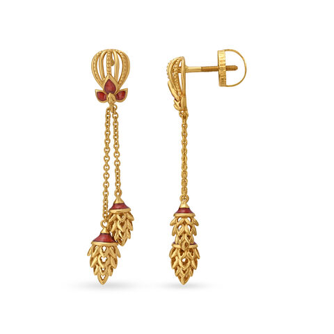 Enthralling Dangling Gold Drop Earrings