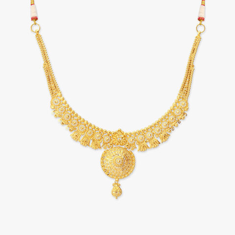 Lotus Crest Gold Necklace