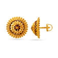 Spectacular Gold Stud Earrings with Enamel,,hi-res image number null