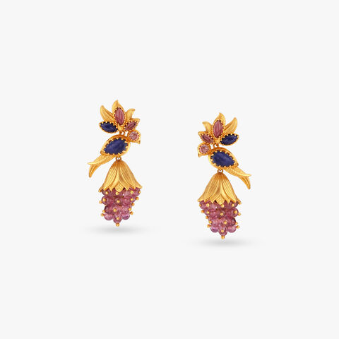 Indigo Orchard Gold Drop Earrings