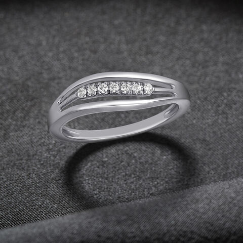 Dainty Platinum and Diamond Ring