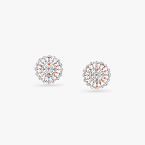 Scalloped Radiance Diamond Stud Earrings
