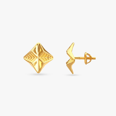 Chic Geometric Gold Stud Earrings