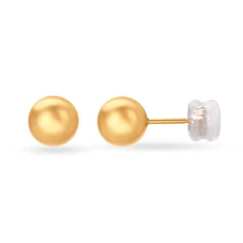 Minimalistic Round Gold Round Stud Earrings