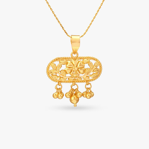 Artistic Dholna Gold Pendant