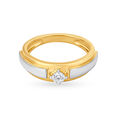 Contemporary 18 Karat Yellow Gold And Diamond Finger Ring,,hi-res image number null