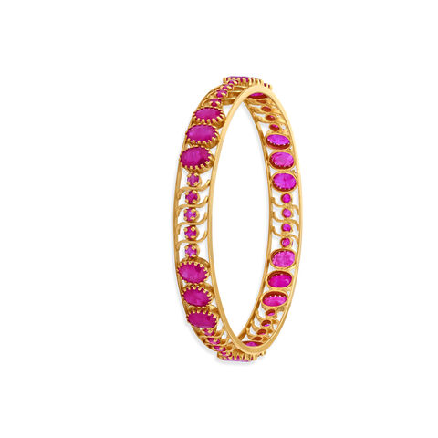 Dazzling Ruby Gold Bangle
