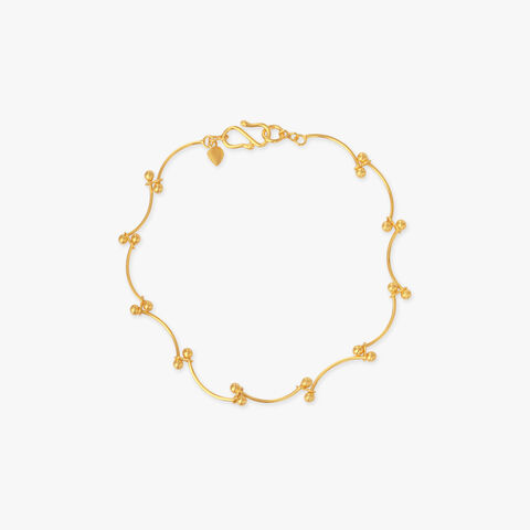 Beaded Waves Gold Bracelet