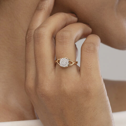 Twilight Circle Gold & Diamond Finger Ring