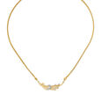 Bold Feather Diamond and Gold Necklace,,hi-res image number null