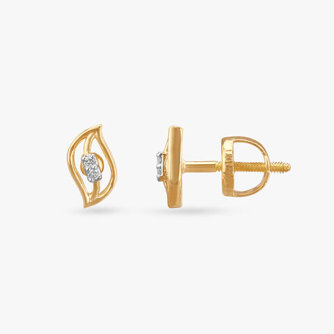 Little Leaves Diamond Stud Earrings For Kids