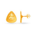 Textured Jali Work Teardrop Gold Stud Earrings,,hi-res image number null