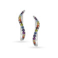 925 Silver Abstract Stud Earrings with Assorted Stones,,hi-res image number null