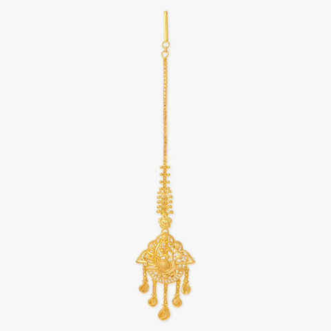 Peacock Arch Gold Maang Tikka