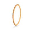 14 Karat Yellow Gold Eclectic Diamond Bangle,,hi-res image number null