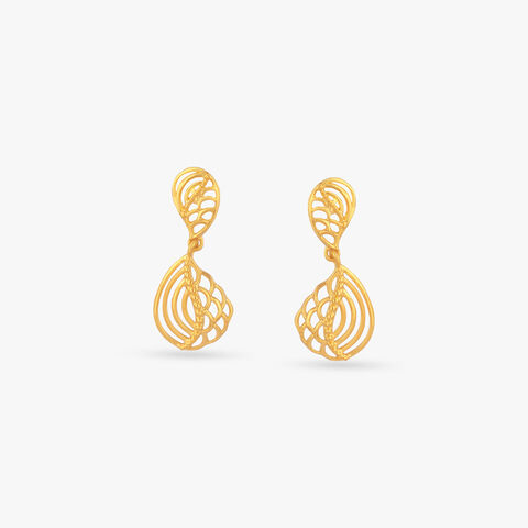 Echo Curve Gold Drop Earrings
