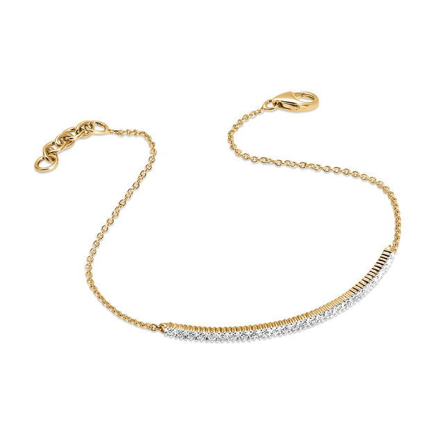 14 KT Yellow Gold Linear Diamond Bracelet,,hi-res image number null