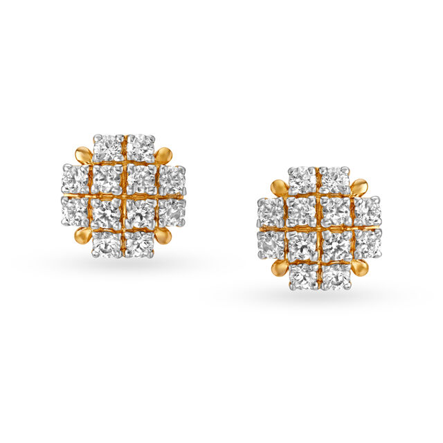 Adorable Square Gold Stud Earrings for Kids,,hi-res image number null