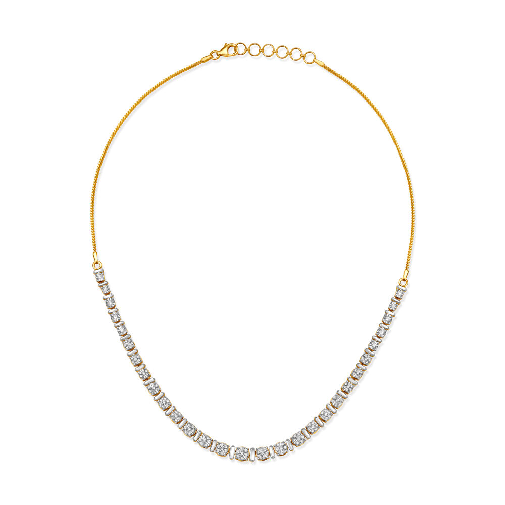 Single line diamond best sale necklace tanishq