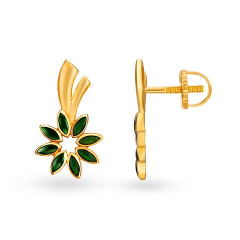 Alluring Fancy Gold Stud Earrings