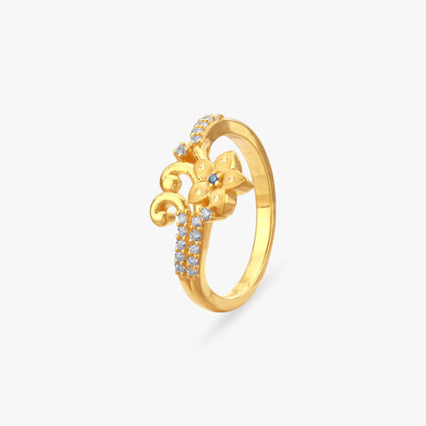 Bloom Swirl Gold Finger Ring