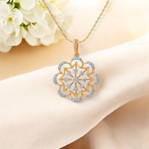 Floral Mirage Diamond Pendant