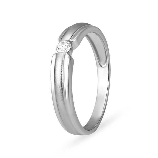 Artistic 950 Pure Platinum And Diamond Finger Ring,,hi-res image number null