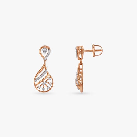 Whirling Vine Diamond Drop Earrings