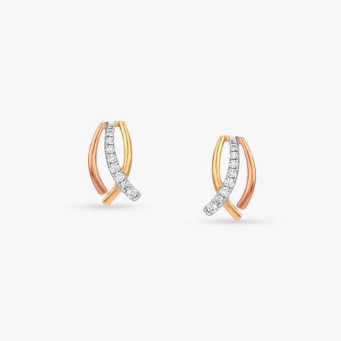 Entwined Spark Diamond Stud Earrings
