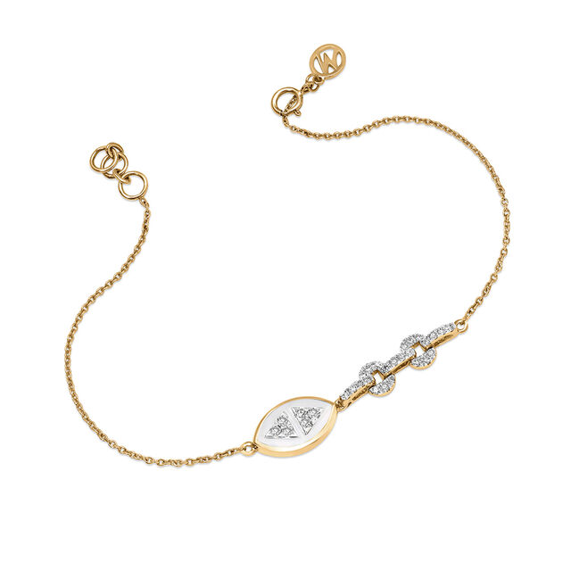 14 KT Yellow Gold Dew Drop Diamond Bracelet,,hi-res image number null