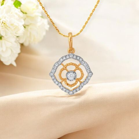 Floral Elegance Diamond Pendant