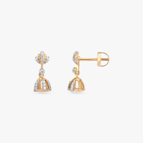 Lotus Charm Diamond Jhumka Earrings for Kids