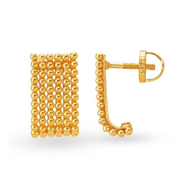 Lustrous 22 Karat Yellow Gold Bead Studs,,hi-res image number null