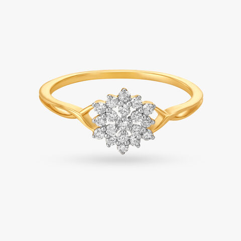 Subtle Floral Diamond Ring