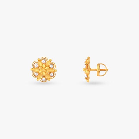 Heritage Bloom Gold Stud Earrings