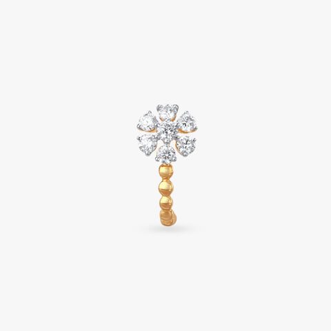 Curved Stem Diamond Nose Pin