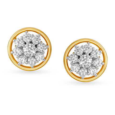 Twinkling Star Shaped Gold Stud Earrings for Kids