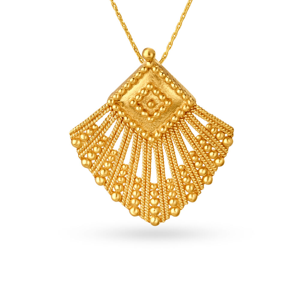 Radiant Gold Pendant and Earrings Set
