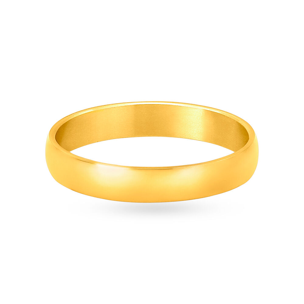 18k Yellow Gold Wedding Band Plain Ring Flat Comfort-Fit (5 mm) - UB64