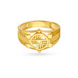 Circular Motif Gold Finger Ring For Men,,hi-res image number null