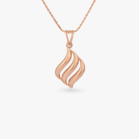 Flowing Waves Gold Pendant and Earrings Set