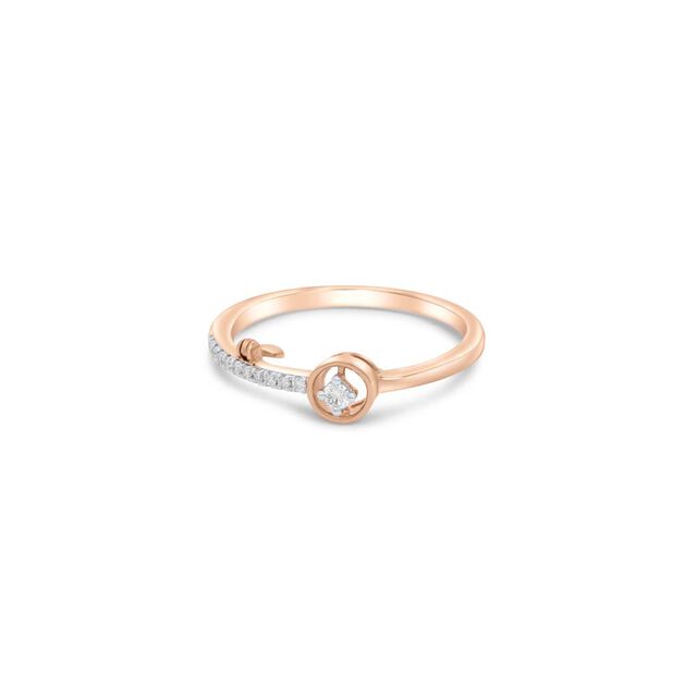 14 KT Rose Gold Magical Diamond Ring with Charm,,hi-res image number null