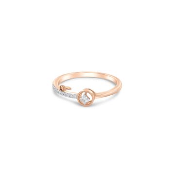 14 KT Rose Gold Magical Diamond Ring with Charm