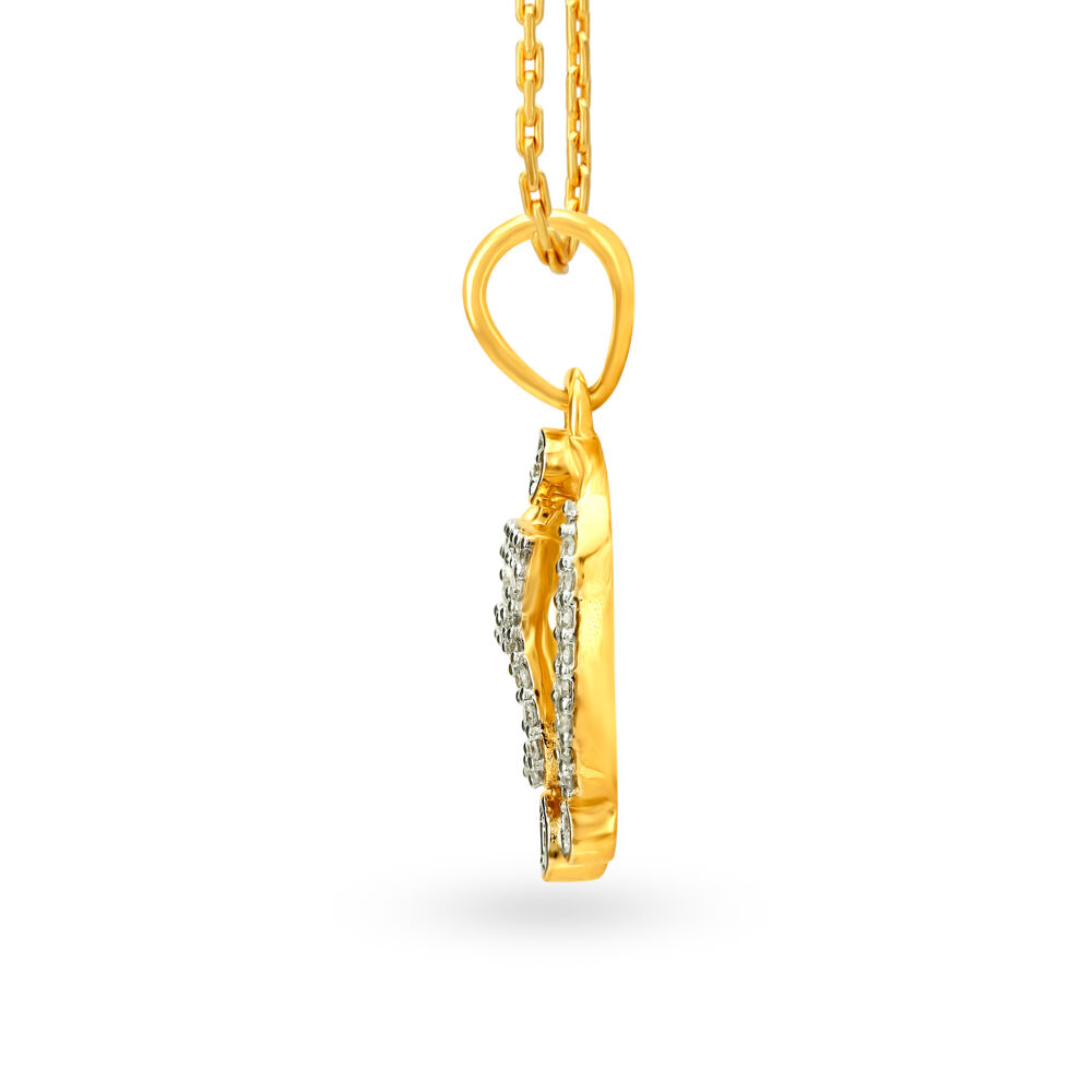 Traditional Ek Onkar Gold and Diamond Religious Pendant