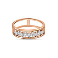 14 KT Rose Gold Half Eternity Diamond Ring,,hi-res image number null