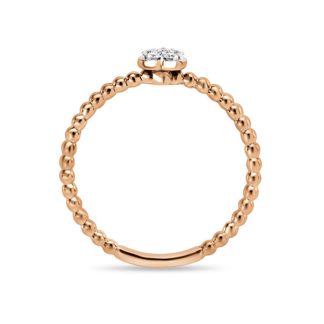 14 KT Rose Gold Heart Shaped Diamond Ring,,hi-res image number null