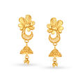 Fetching 22 Karat Yellow Gold Jhumkas With Filigree,,hi-res image number null